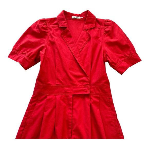 Y2K DAY + MOON Puff Sleeve Utility Romper | M | Red | Preppy Retro Tailored - Picture 3 of 16